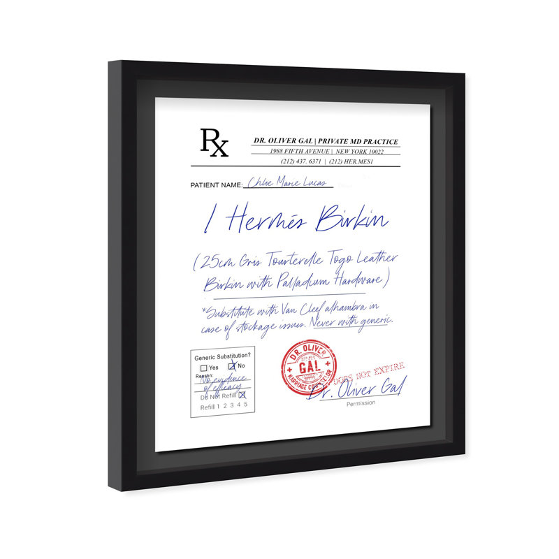 Oliver Gal Rx-Mandatory Prescription Fashion - Luxury Shadowbox Framed Wall Art, 26" H x 22" W