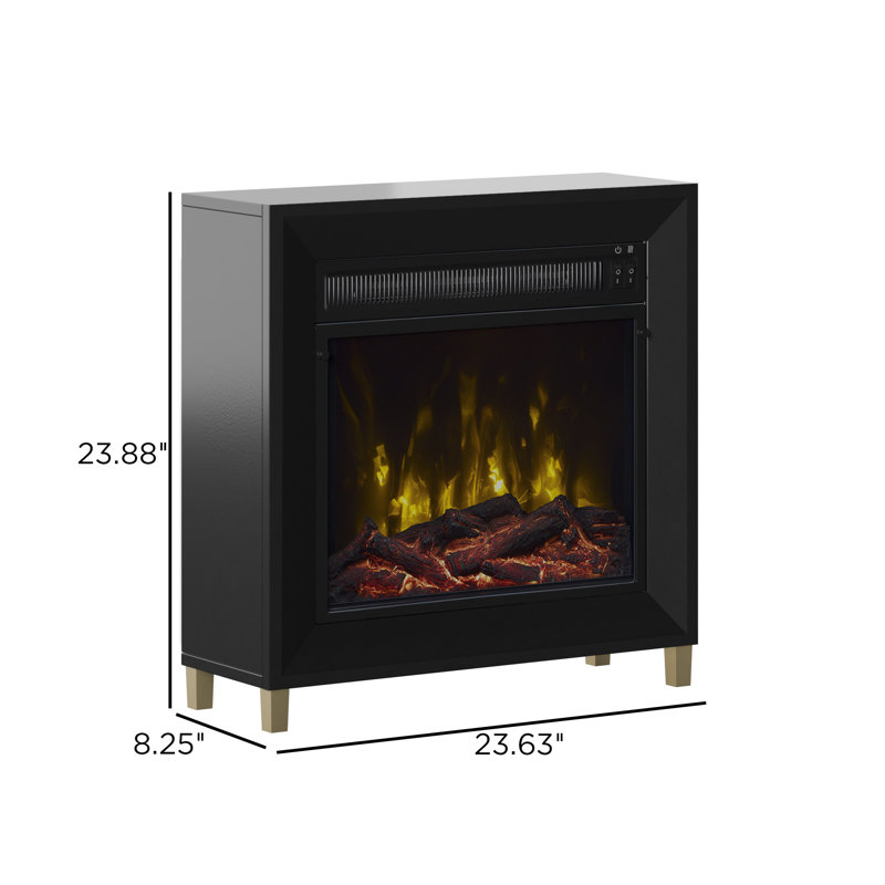 Bloxom Electric Fireplace Heater, Black