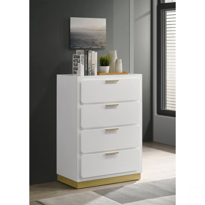 Commode 4 tiroirs, Blanc