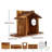 Solid Wood Hanging Squirrel Feeder With Clear Front Panel, Wide Perch Easy Refill