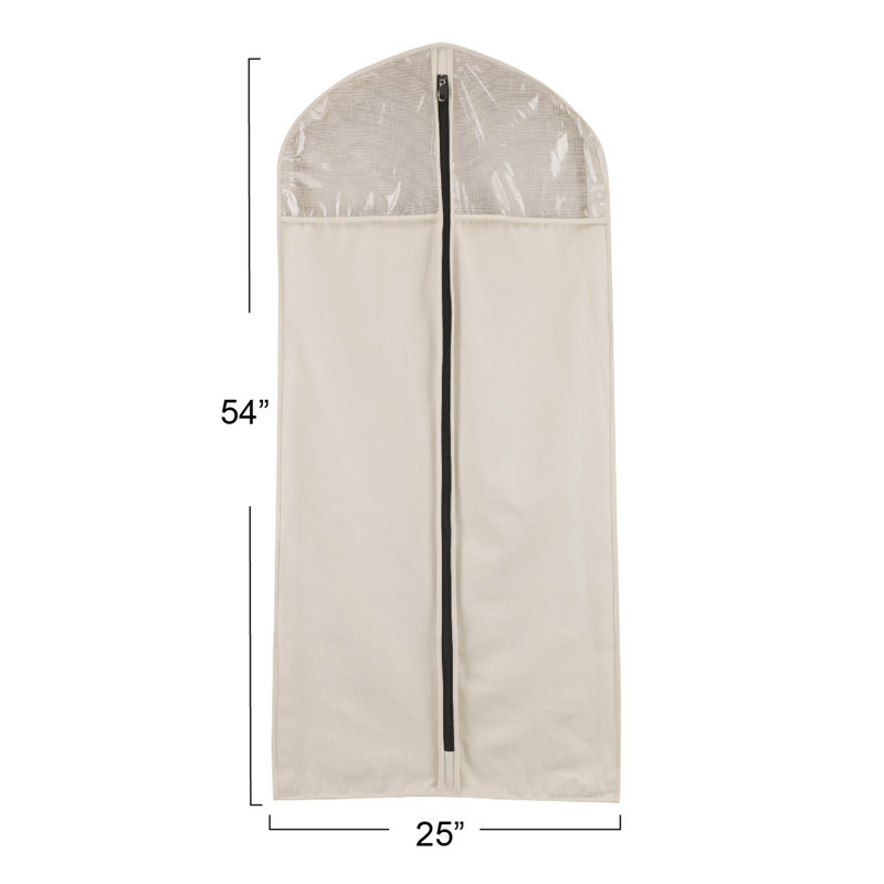 Natural Cotton Canvas Hanging Garment Bag with Zipper