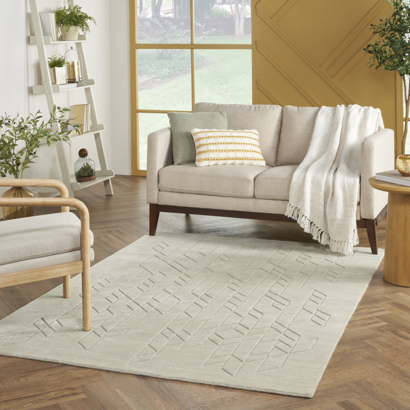 Mihira Geometric Wool Hand Woven Area Rug, Rectangle 160 x 226cm