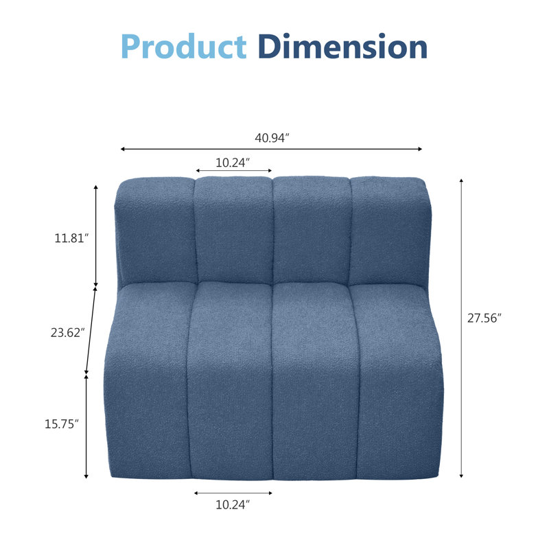 Canapé modulaire incurvé moderne, Blue
