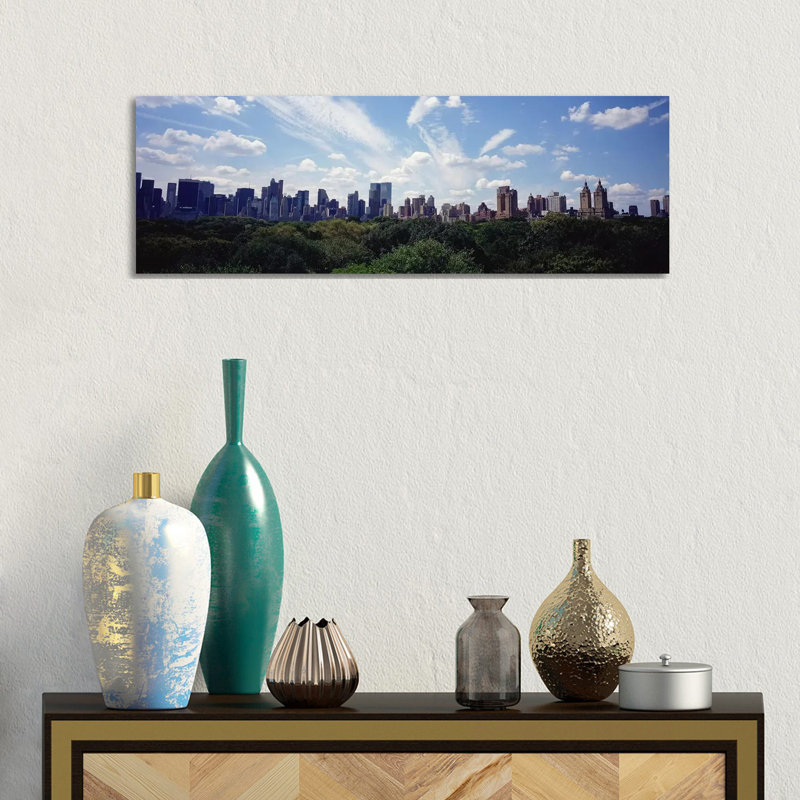 Skyscrapers In A City, Manhattan, NYC, New York City, New York State, USA - Wrapped Canvas Panoramic Print