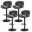 Bentwood Swivel Adjustable Height Bar Stools, Faux Leather Upholstered Barstools with Metal Frame (Set of 4, Gray)-237294382-260516751