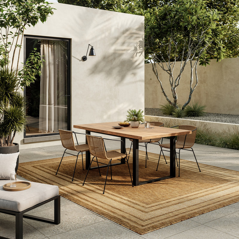 Horizon Indoor/Outdoor Modern Rug, Rectangle 10' x 14', Natural