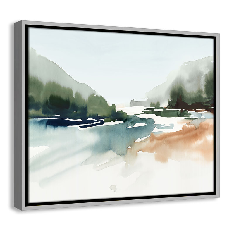 Harmonious Lake - Landscape Version Print par Isabelle Z, H 17,5 po x l 21,5 po, Argent