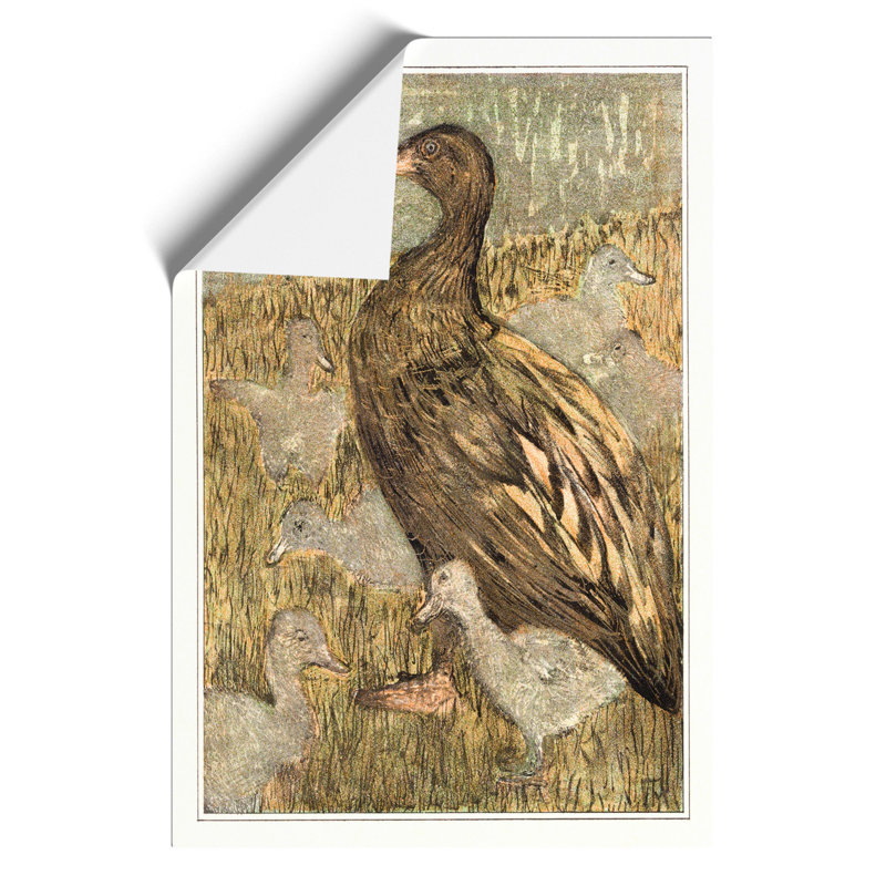 Duck With Chicks by Theo Van Hoytema - No Frame Painting, 42cm H x 30cm W x 0.1cm D
