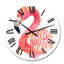 Flamant rose sur fond blanc II - horloge murale traditionnelle-589507058