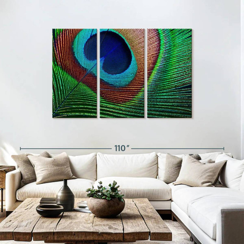 Brampt Fine Peacock Feather, 48" H x 74" W