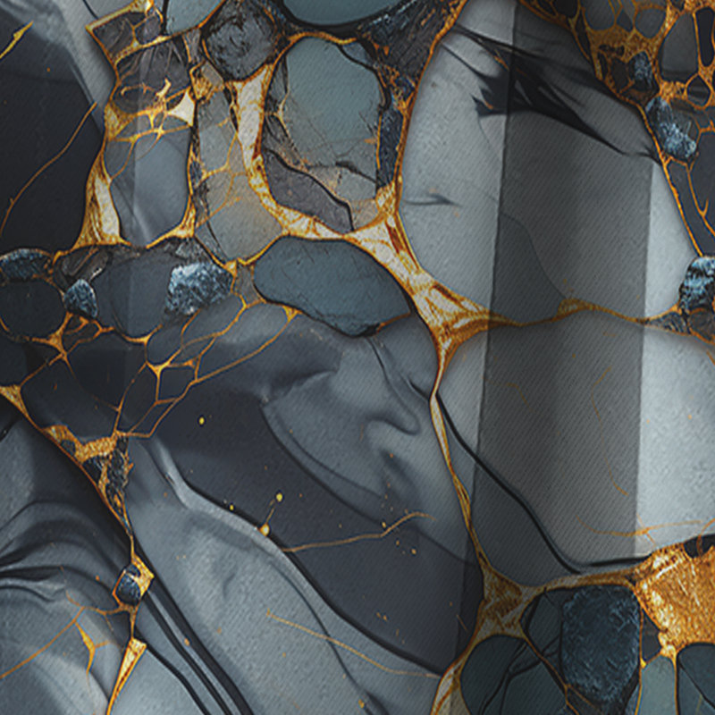 Gilded Gold And Black Luxe Marble Splendor I - Abstract Marble Blackout Curtain - 1 Panels, 52" W x 120" L