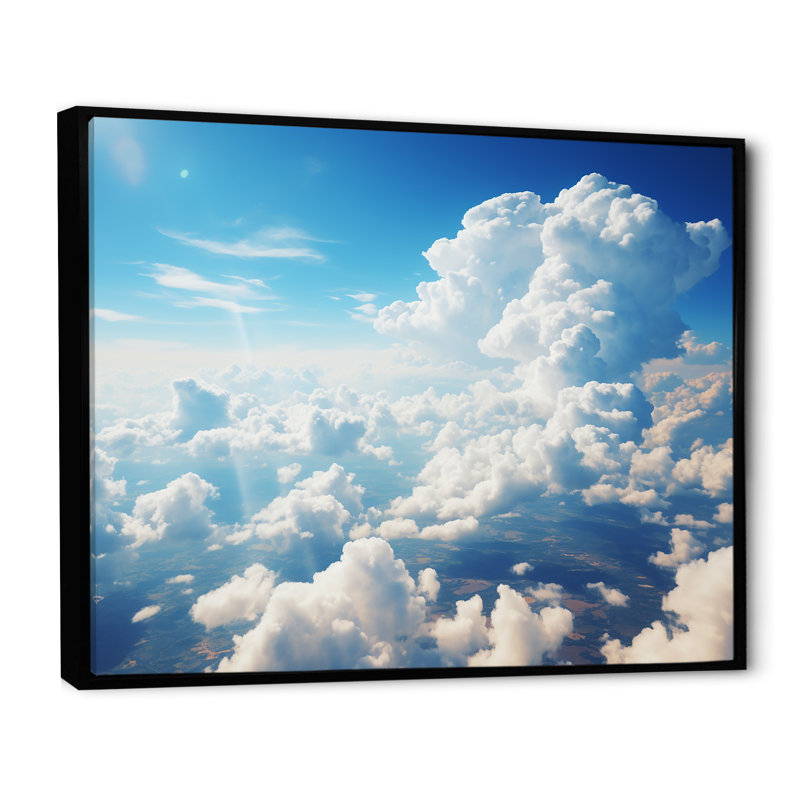 Toile panoramique Horizon III - art mural Sky, Cadre flottant noir, H 34 po x l 44 po x P 1,5 po