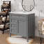 Meuble-lavabo de 30 po sans lavabo supérieur, armoire contemporaine avec 2 tiroirs et 1 tiroir basculant-2130462617