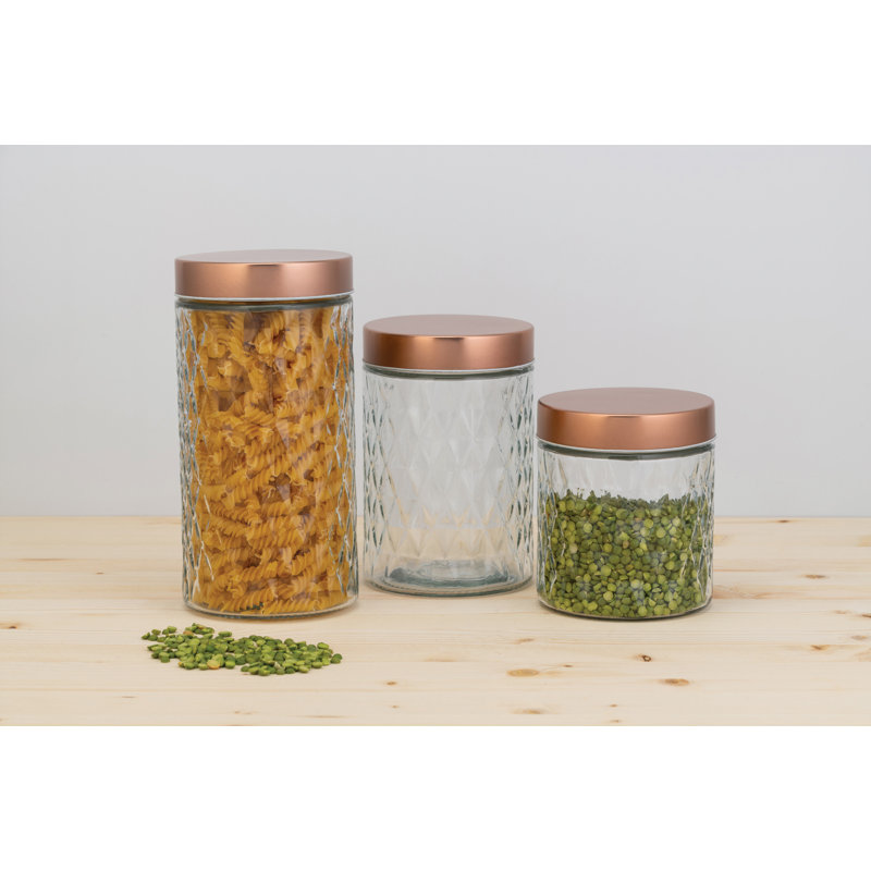 Glass Jar, 5" H x 4.5" W x 4.5" D