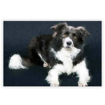 Resting Border Collie Dog - No Frame Painting