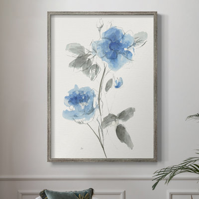 «Sketchy Blue I», reproduction encadrée - bois massif