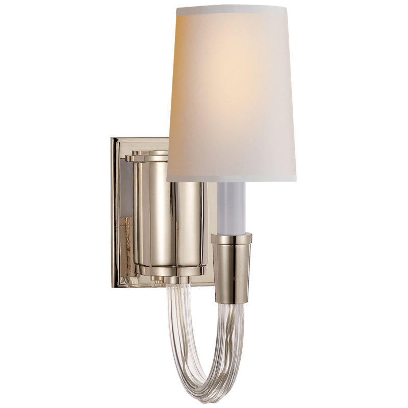 Thomas O'Brien Vivian Single Sconce, Polished Nickel, Paper