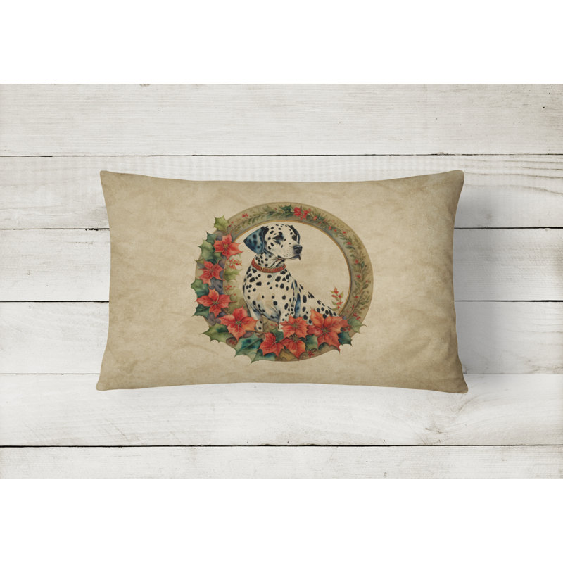Coussin décoratif intérieur / extérieur en polyester Christmas, 12 po x 16 po, Rectangulaire