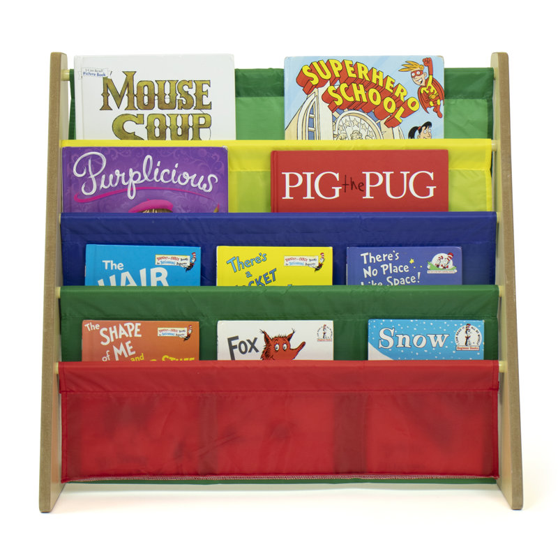 Présentoir de livres pour enfants Hoeft, Naturel / vert / rouge