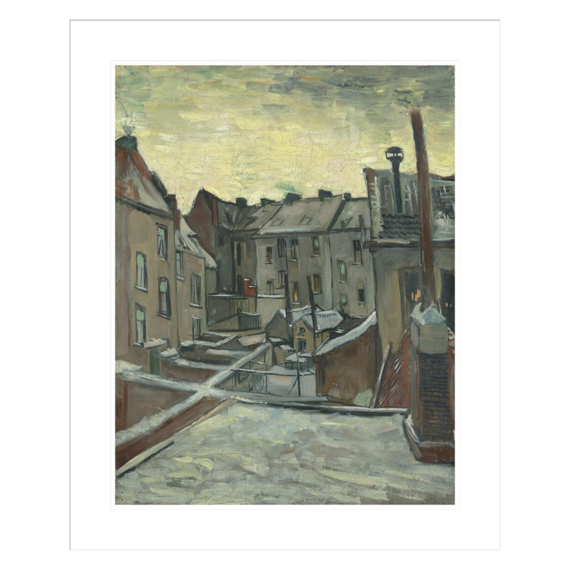 «Maisons vues de l'arrière» par Vincent van Gogh, impression giclée encadrée, H 28,5 po x l 23,5 po