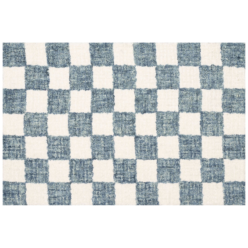 Grega Wool Checkered Indoor Rug, Rectangle 2' x 3'