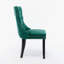 Chaise rembourrée capitonnée en velours de bois massif