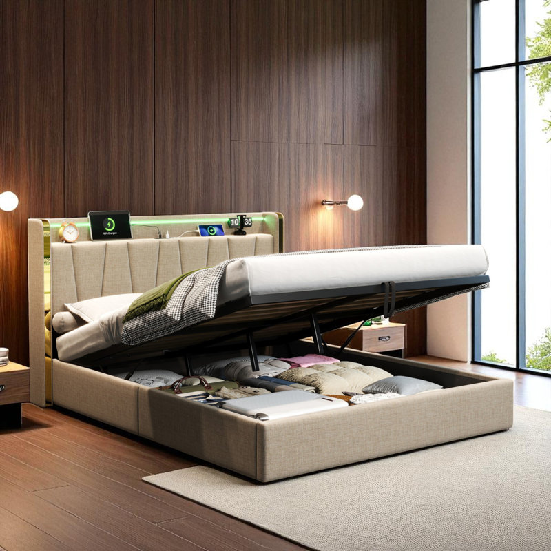 Upholstered Ottoman Storage Bed