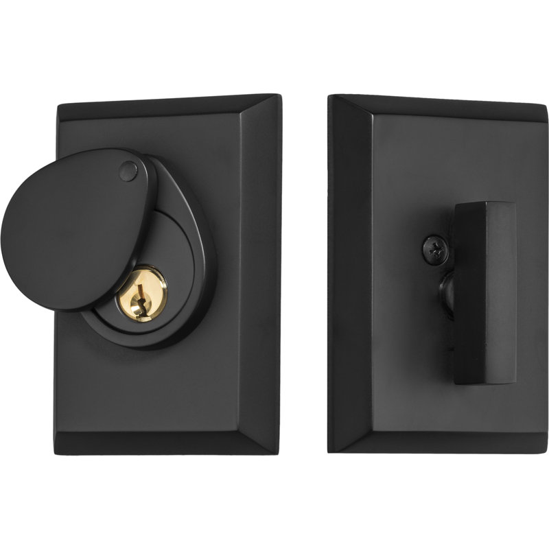 Aqua Single Cylinder Deadbolt, Matte Black