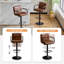Tabourets de bar pivotants réglables en similicuir avec dossier haut (ensemble de 2)-607741650