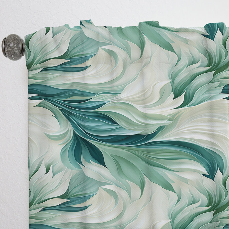 Motif tropical Seafoam Serenity - Rideau floral - Rideau floral obscurcissant - 1 panneau, L 52 po x L 95 po