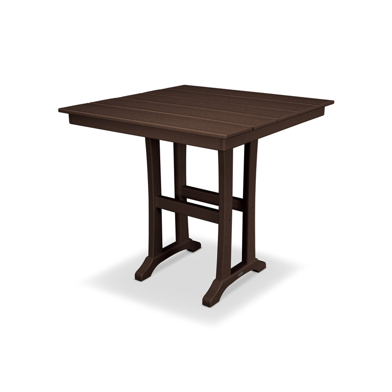 Table de salle à manger à tréteaux Farmhouse, Acajou