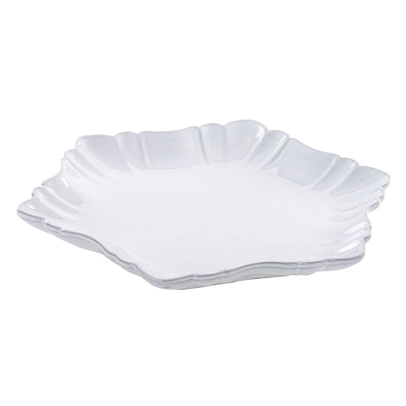 McMillan 1 Piece Ceramic Abstract Decorative Plate in White, 4cm H x 45cm W x 45cm D