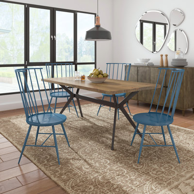 Ensemble de table de salle à manger et de chaises Windsor à haut dossier 70 po Bradfield
