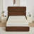 Braya Luxury 57.1" High Headboard Hydraulic Lift Up Storage Upholstered Platform Bed With Channel Headboard Design,Coffee,Queen-1549463971-1549463974
