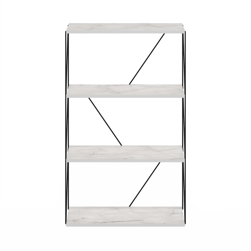 Besi 59.99cm W Metal Shelving Unit, Marble White