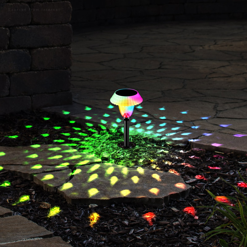 Solar Pathway Colorful Lights, Dusk to Dawn Auto 7Colors Change