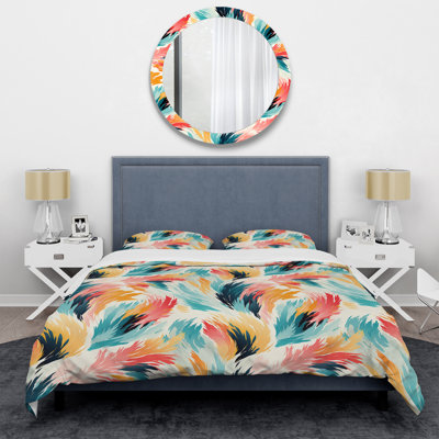 Colorful Ikat Artistry Swirl Mirage II - Ensemble de housse de couette Ikat