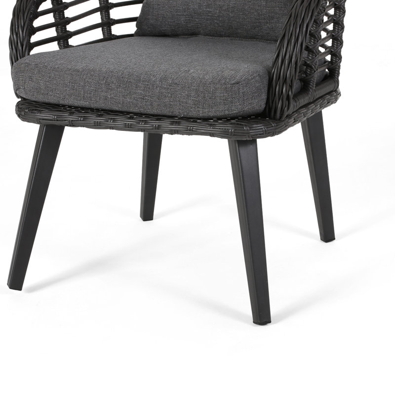 Fauteuil club en polyester 24,5 po Mcbrayer, Gris, Gris foncé