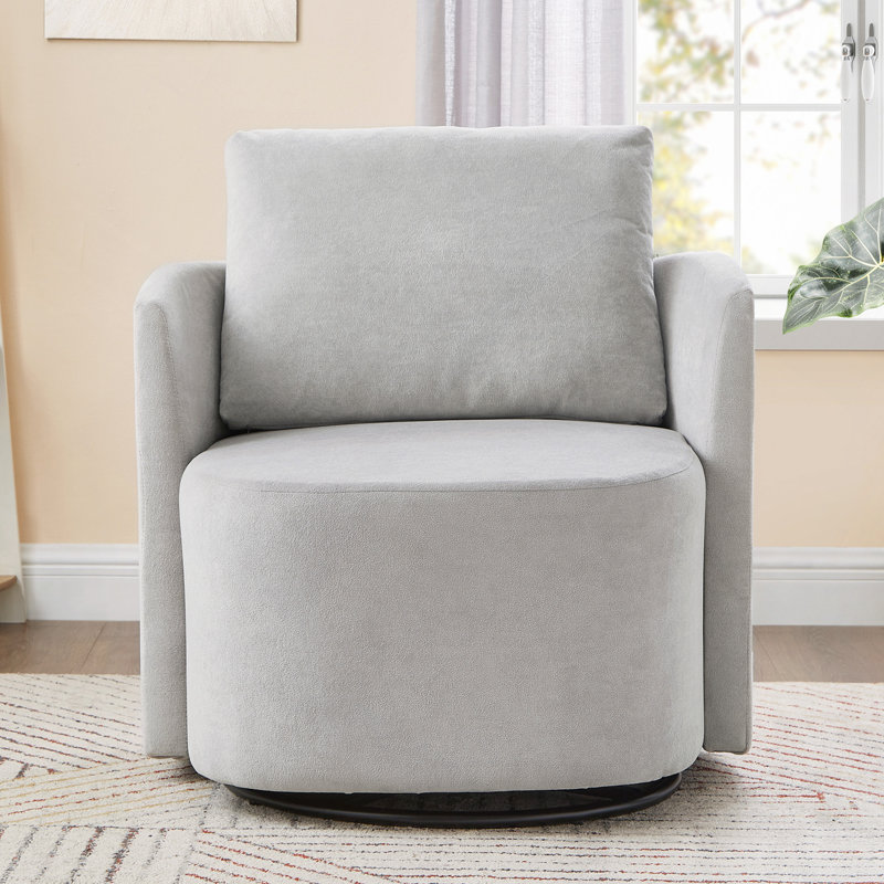 Fauteuil d'appoint rembourré en chenille pivotant à 360 ° Corey avec dossier incurvé Corey, Gris