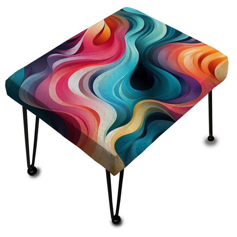 Colorful Poupart Groovy Gradient Canvas - Geometric Rectangle Ottoman