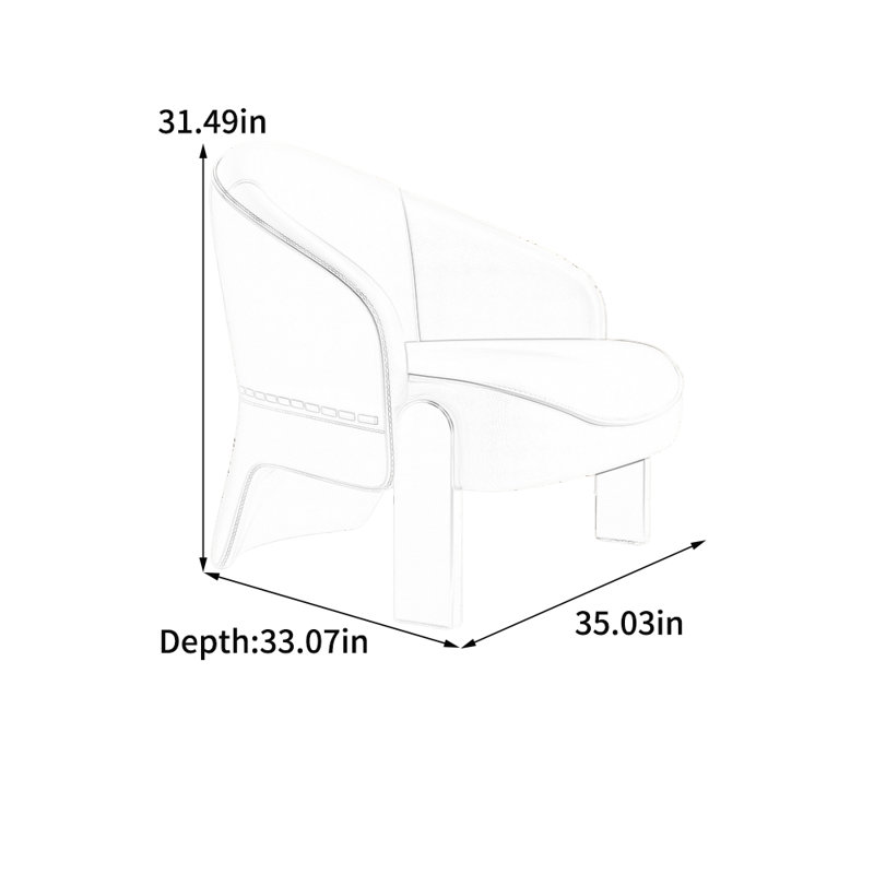 Fauteuil décontracté en similicuir léger et luxueux, Brun / Beige, Brun / café
