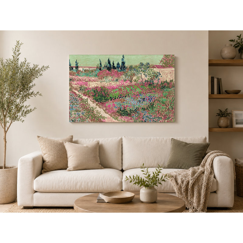 Jardin fleuri (1888) - Paysage, art mural sur toile, 14" W x 11" H