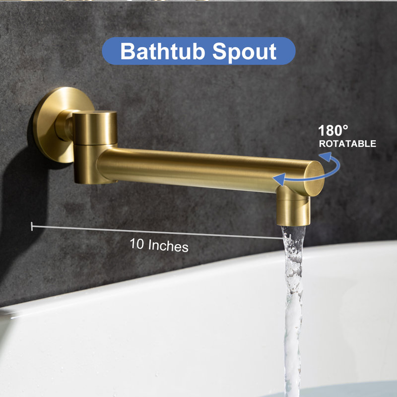 1 Handle Roman Tub Faucet with Diverter, Brushed Gold