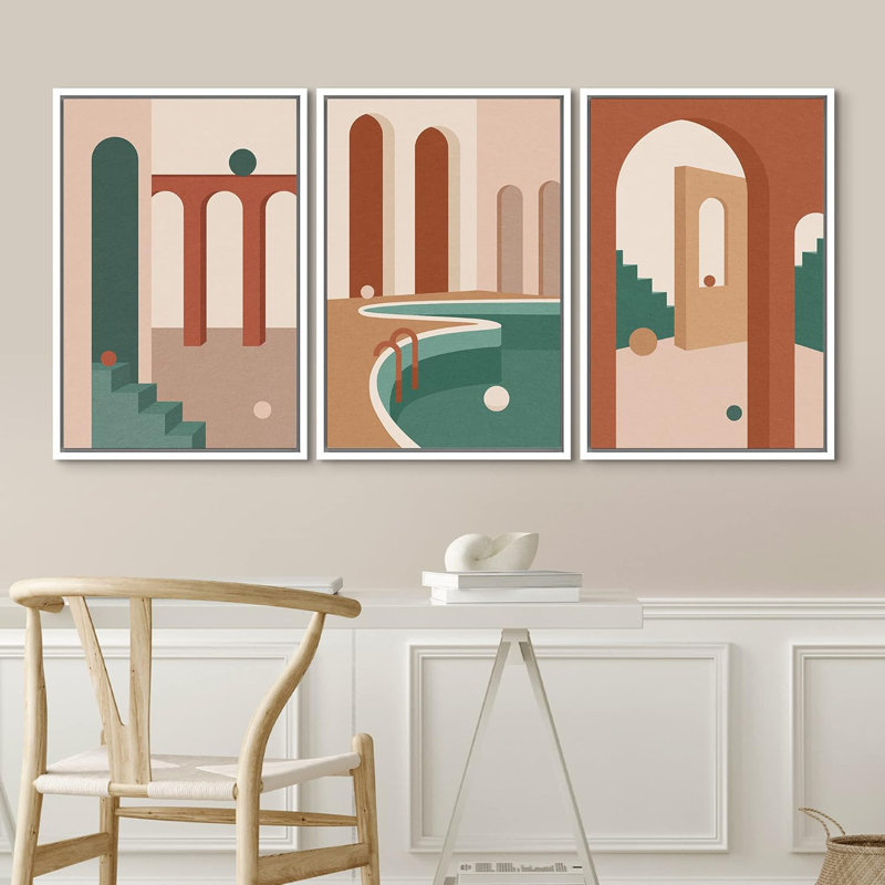 Architecture Building 3 - Pieces, White, 24" H x 48" W