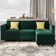 L-Shaped Sectional Modular Velvet Sofa with Storage Ottoman