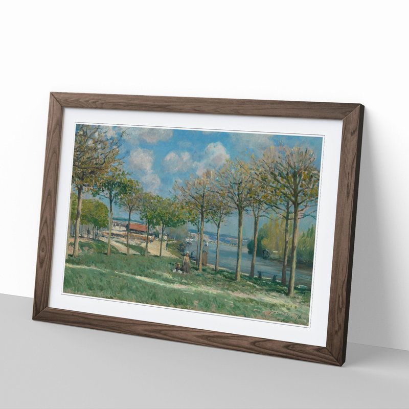 View of Marly from Coeur-Volant by Alfred Sisley - Picture Frame Painting, 36cm H x 48cm W x 2cm D, Walnut