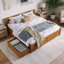 Lit plateforme en bois massif avec pieds de lit et tiroirs de rangement Orlando-96140400