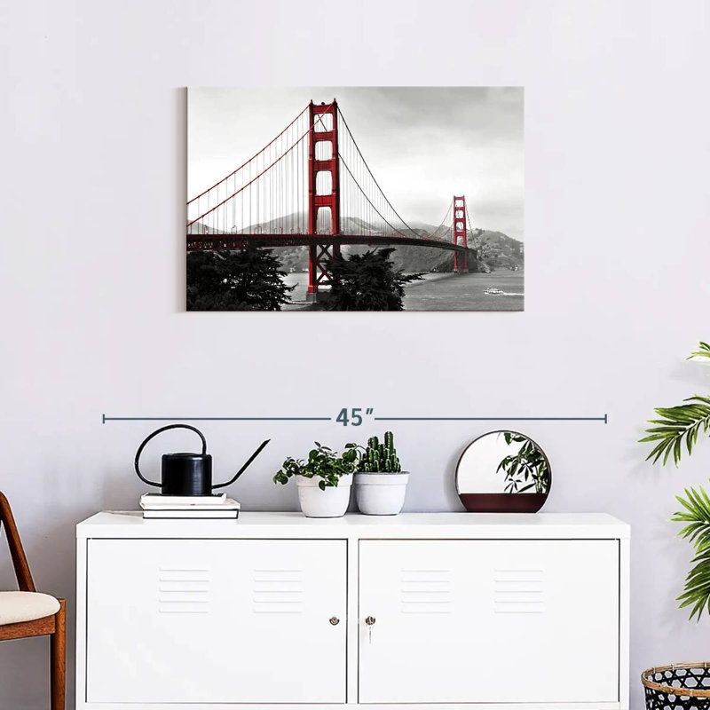 Pont du Golden Gate rouge vif, H 20 po x l 30 po