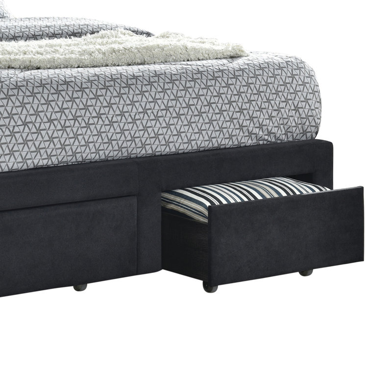 Sandip Upholstered Platform Storage Bed, Queen, Charcoal