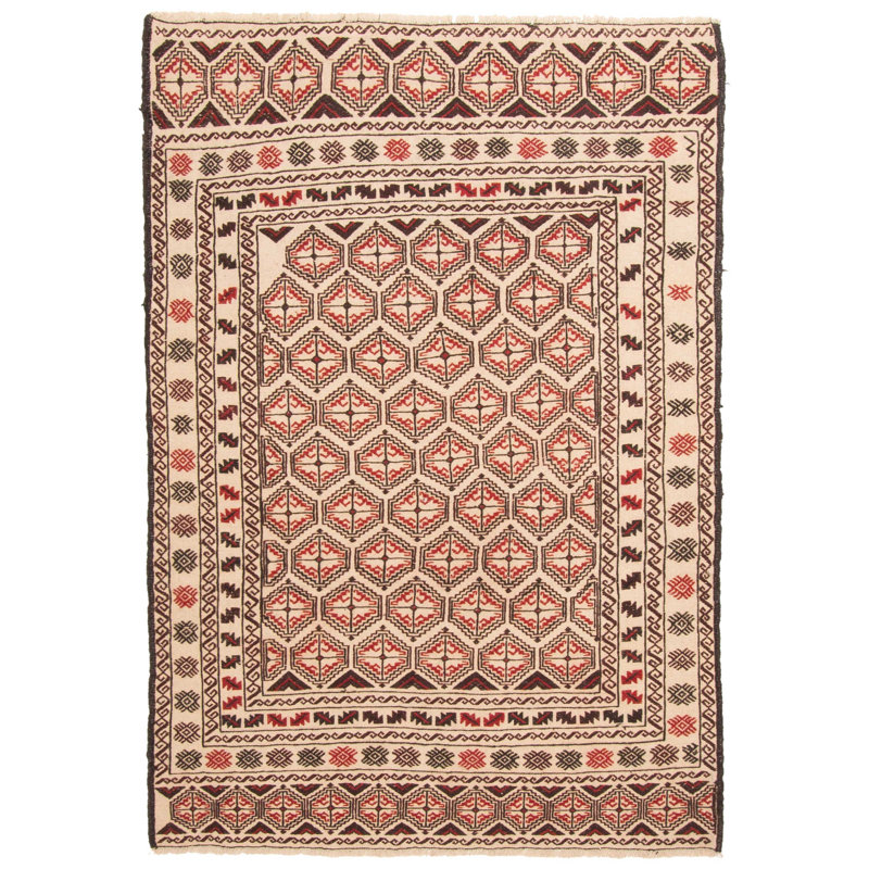 Tapisserie crème Bradbury kilim 4 pi 5 po x 6 pi 0 po